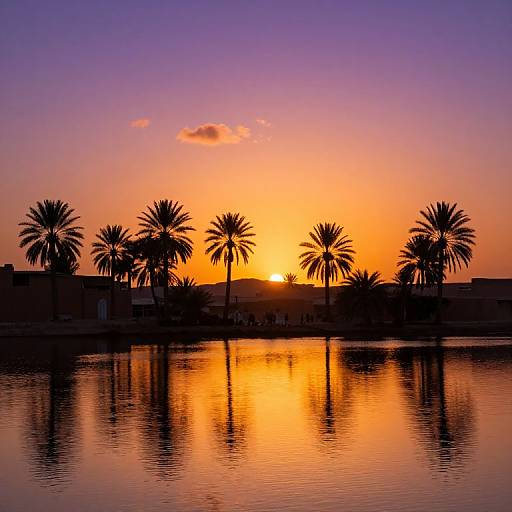 Serene Desert Oasis at Maghrib