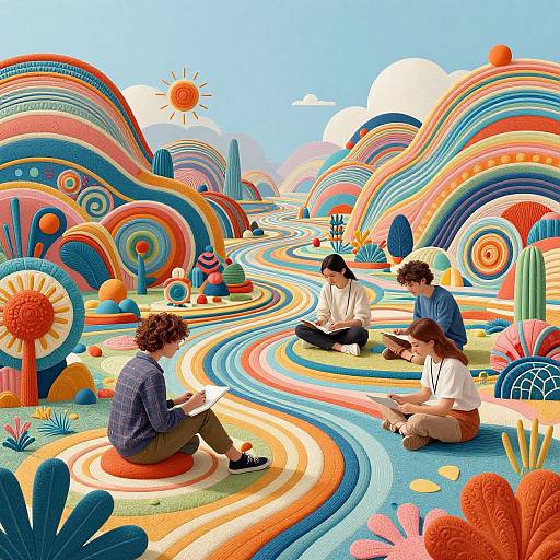 Surreal AI-Patterned Collaborative Landscape