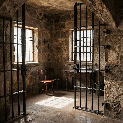 Vintage Old Jail Interior Scene