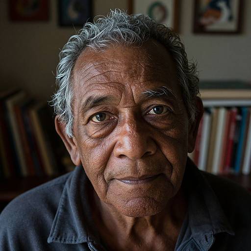Portrait of Wise Elderly Melanesian Man