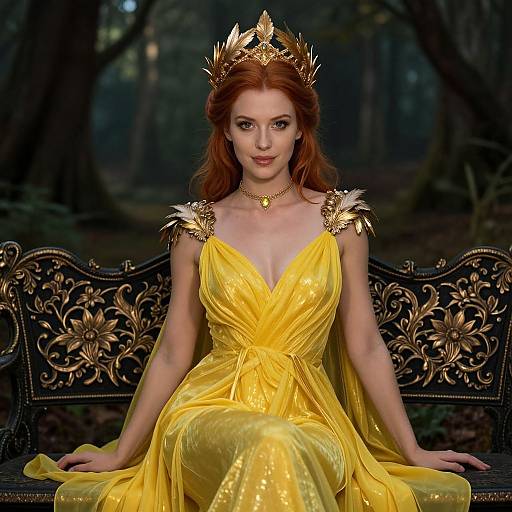 Regal Woman in Enchanted Forest