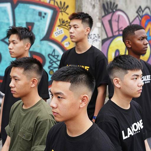 Diverse Group with Military Haircuts