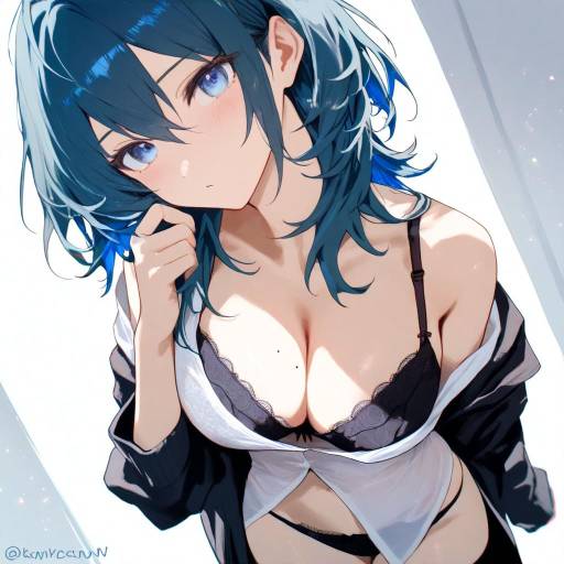 Blue Haired Byleth in Lingerie
