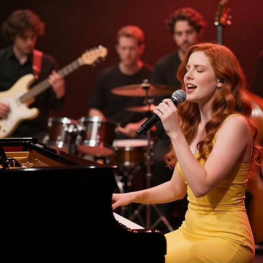 Intimate Live Performance with Red-Haired Singer