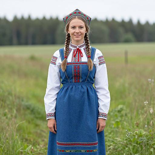 Estonian Folk Costume Woman Portrait