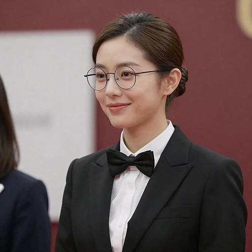 Elegant Woman in Black Suit Portrait