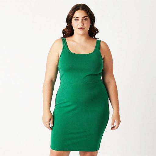 Plus Size Woman in Green Dress