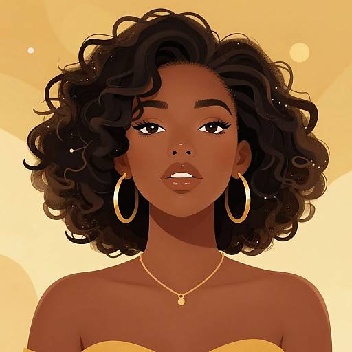 Confident Black Woman Digital Portrait