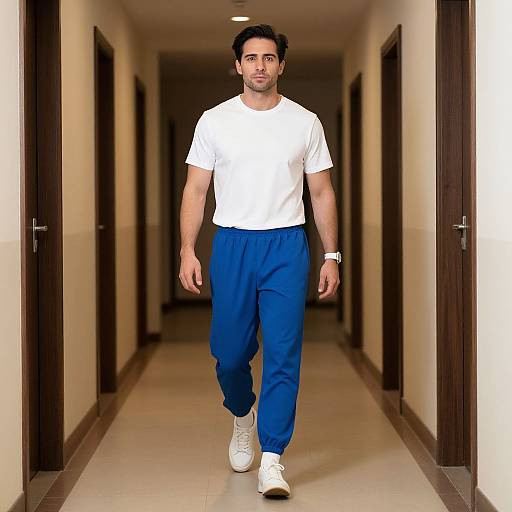 Man Walking in Workout Pants