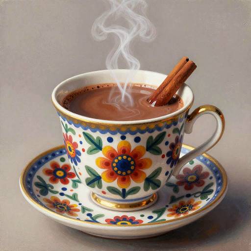 Whimsical Kusama-Inspired Talavera Teacup with Chocolate