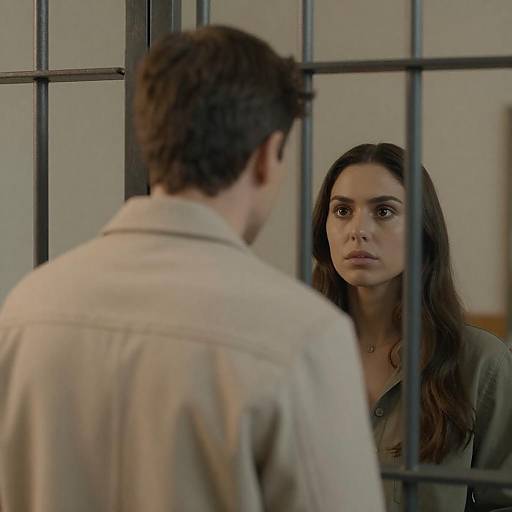 Intense Encounter Behind Metal Bars