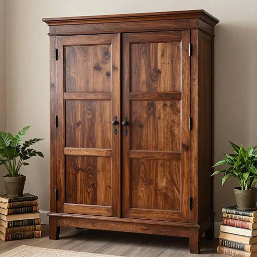 Antique Walnut Armoire in Rustic Farmhouse