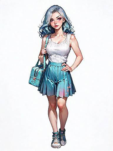 Stylish Young Woman in Casual Summer Outfit