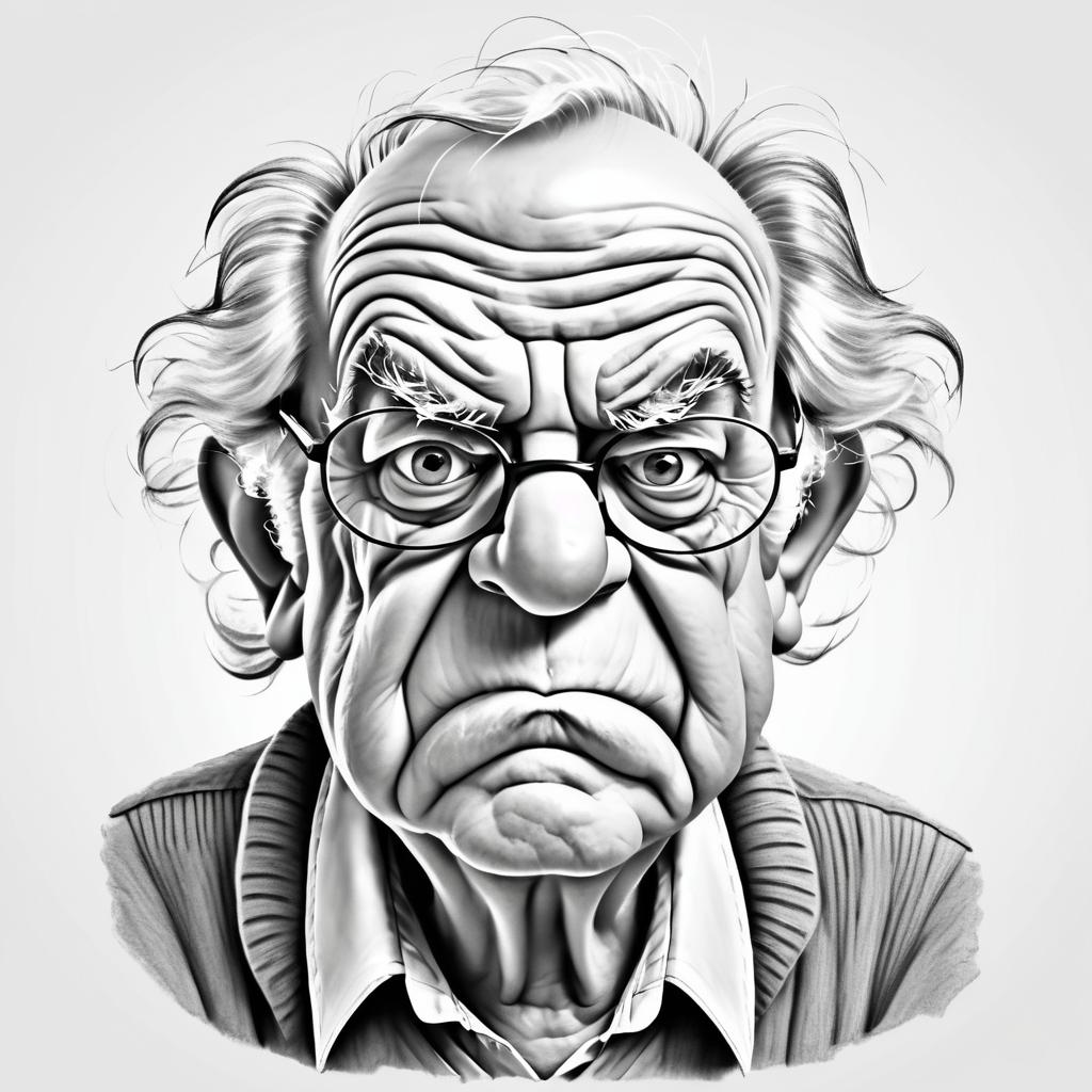 Hilarious Grumpy Old Man Caricature