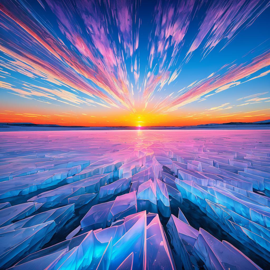 Vibrant Sunsets Over Polar Ice Caps