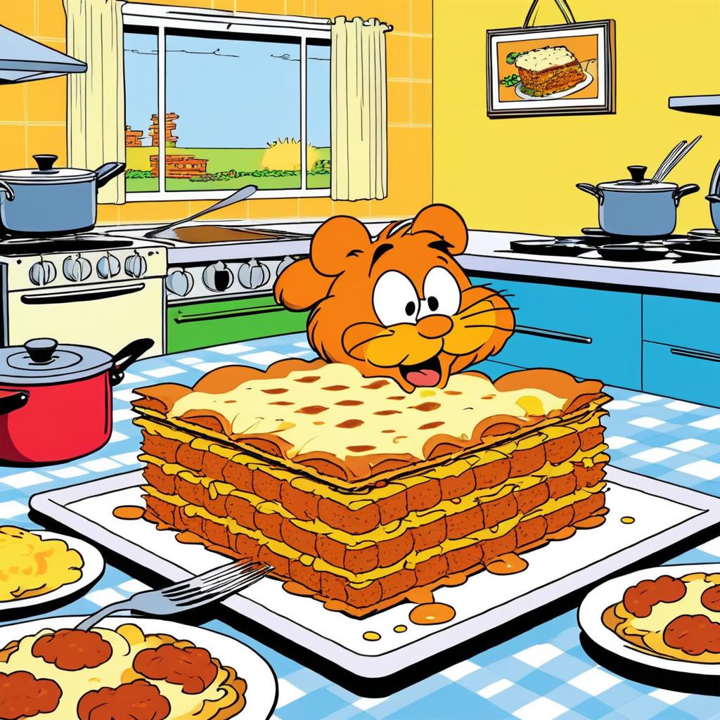 Garfield's Hilarious Lasagna Feast