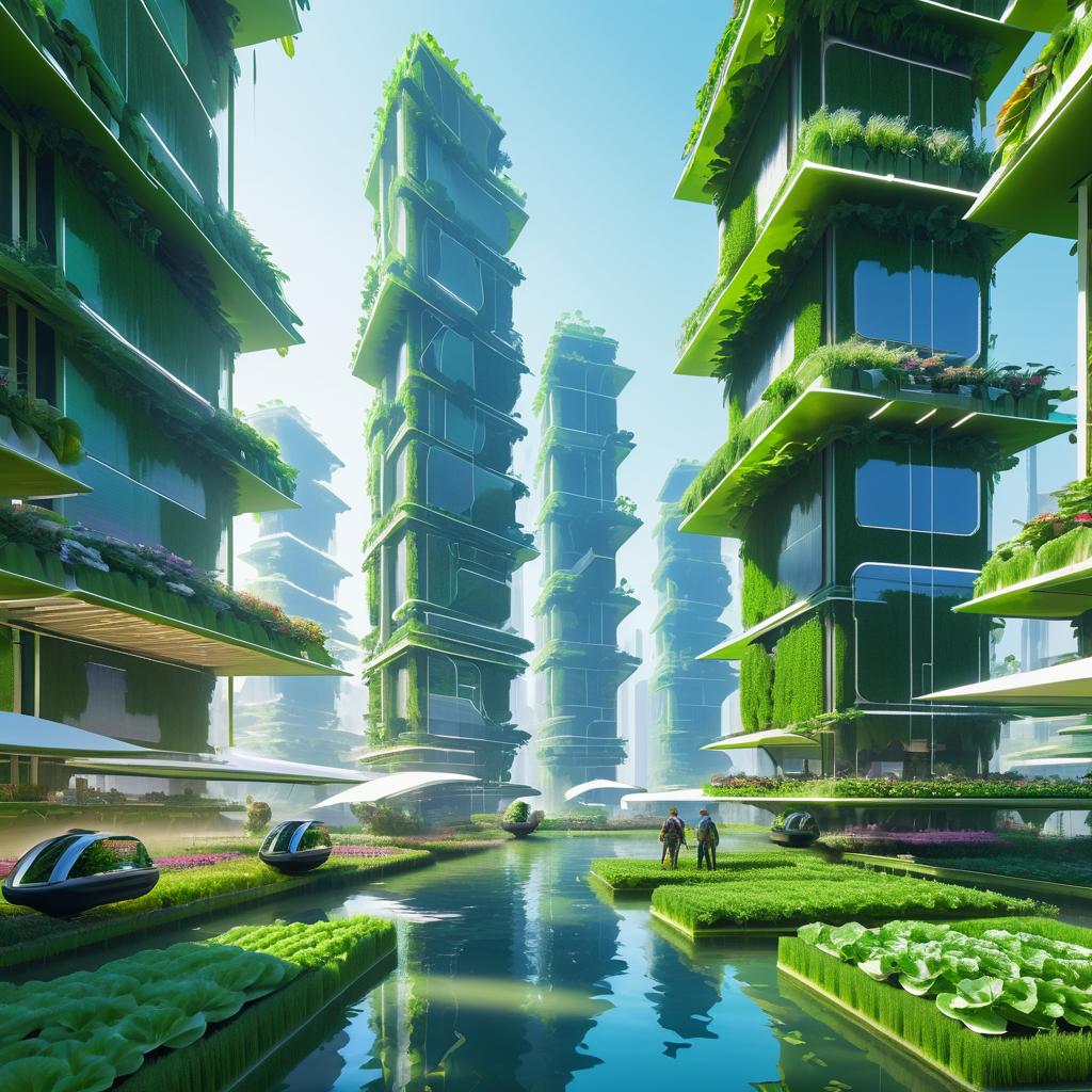 Futuristic Floating City Farmers