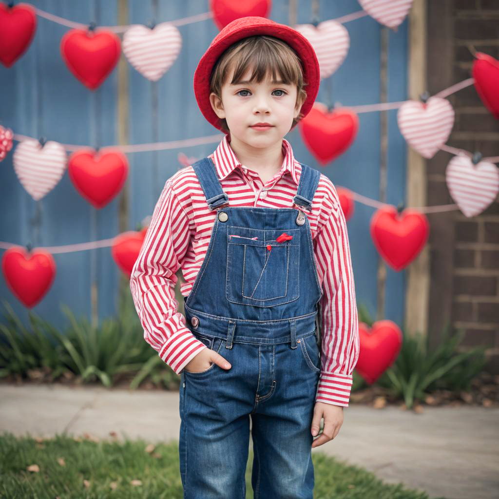 Cute 8-Year-Old in Valentine's Attire