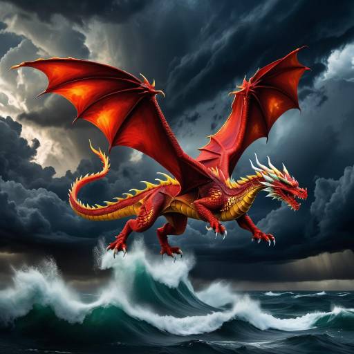 Majestic Dragon in Stormy Skies Majestic Dragon in Stormy Skies