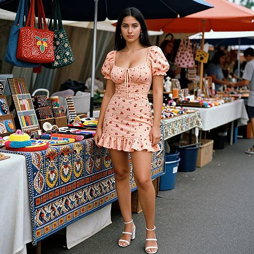 Playful Summer Peach Dress Style