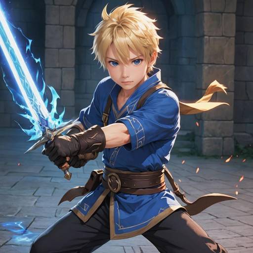 Blonde Elf Warrior in Combat Stance