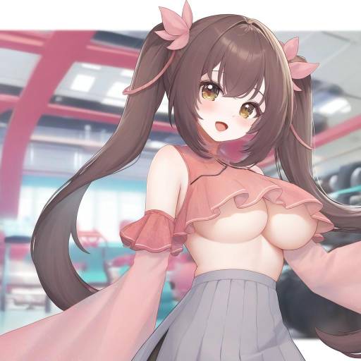 Anime Girl with Twintails in Gym Outfit