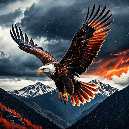 Soaring Eagle Over Stormy Mountains Soaring Eagle Over Stormy Mountains