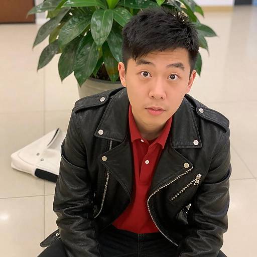 Stylish Asian Man in Indoor Setting