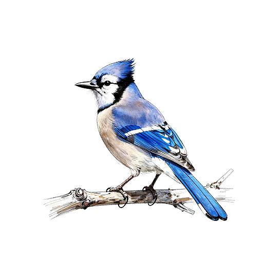 Minimalist Blue Jay Line Drawing