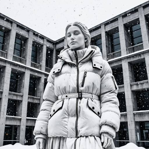 Snowy Elegance: A Statue in Fashion