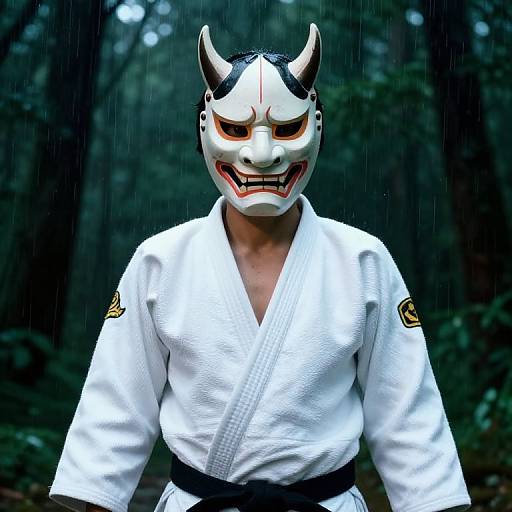 Frank Gehry Style Oni Masked Fighter