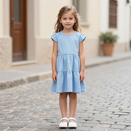 Little Girl in Blue Dress