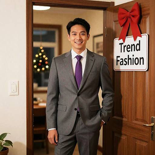 Stylish Man in Holiday Setting