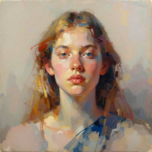 Abstract Portrait with Fluid Colors