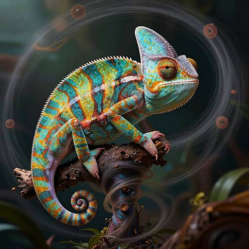 Majestic Chameleon on Tornado Swirl