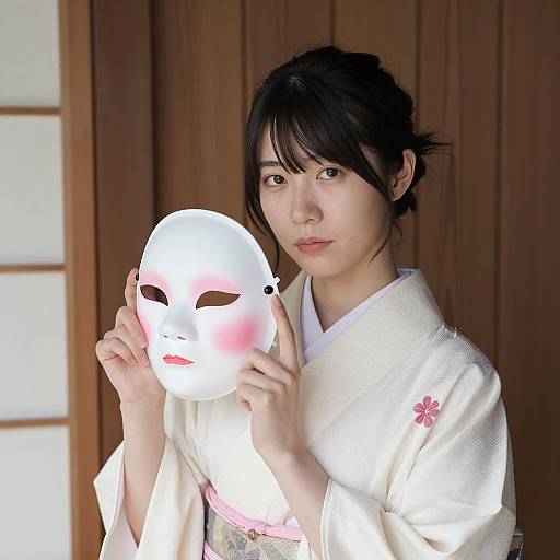 Elegant Asian Woman in Kimono Portrait