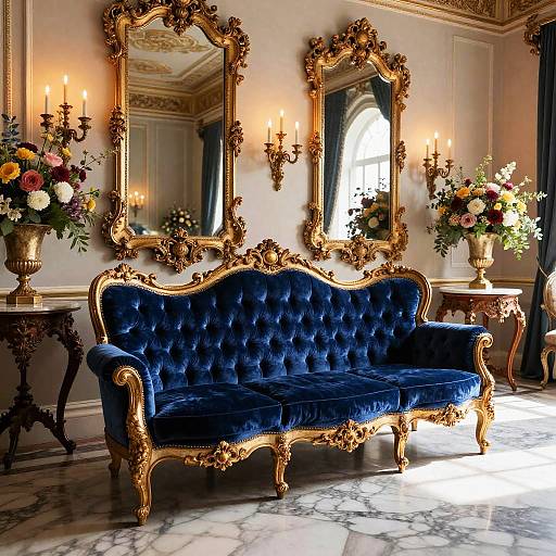 Baroque Sofa Set in Grand Hall