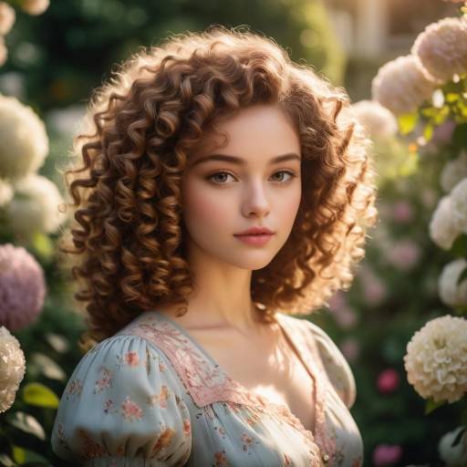 Romantic Vintage Portrait in Sunlit Garden