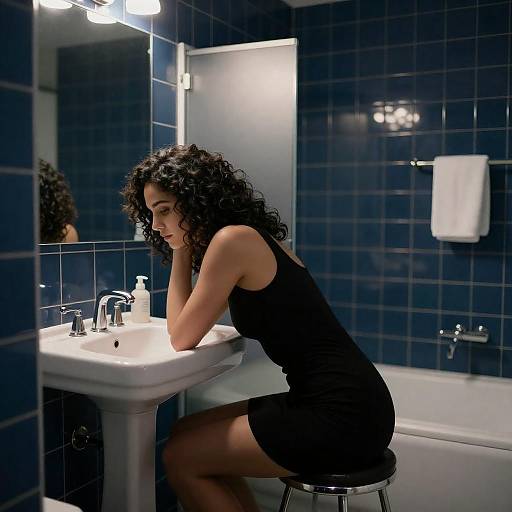 Moody Bathroom Portrait of a Woman