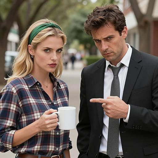 Intense Discussion in a Park Setting