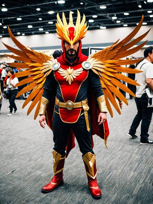 Man in Phoenix Cosplay Costume
