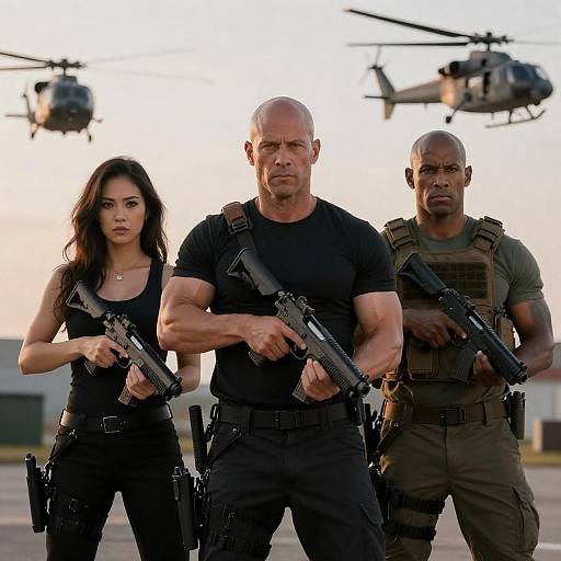 Dynamic Trio of Muscle and Firepower