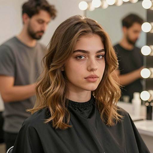 Stylish Salon Portrait with Reflection