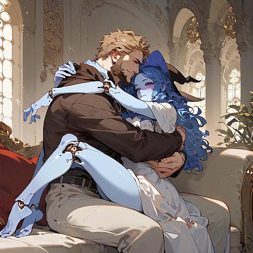 Surreal Anime Witch and Cyborg Duel