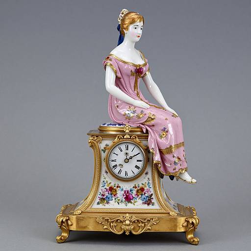 Elegant 19th-Century French Porcelain Clock