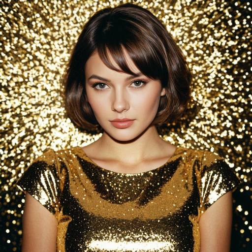 Woman in Gold Glitter Dress