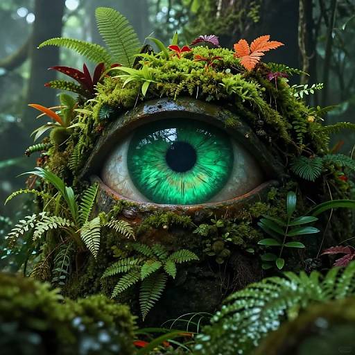 Colossal Emerald Eyes in Jungle