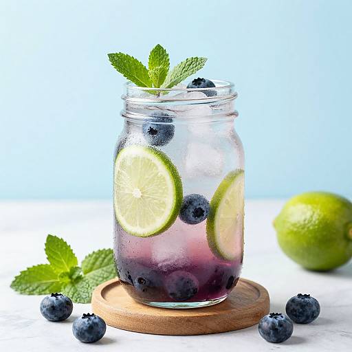Blueberry Mint Refreshing Cold Drink