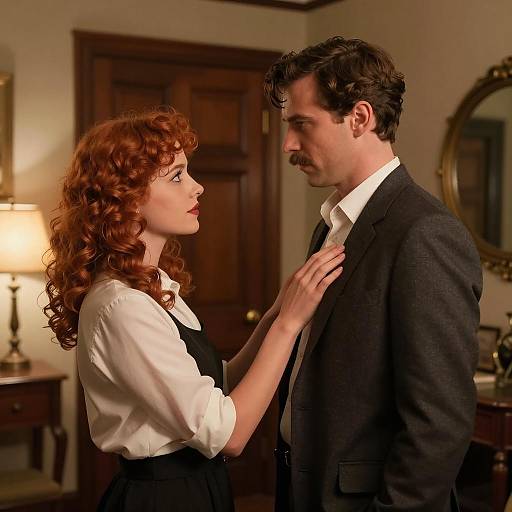 Vintage Romance in a Dimly Lit Room