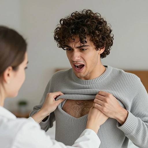 Surprised Young Man in Sweater